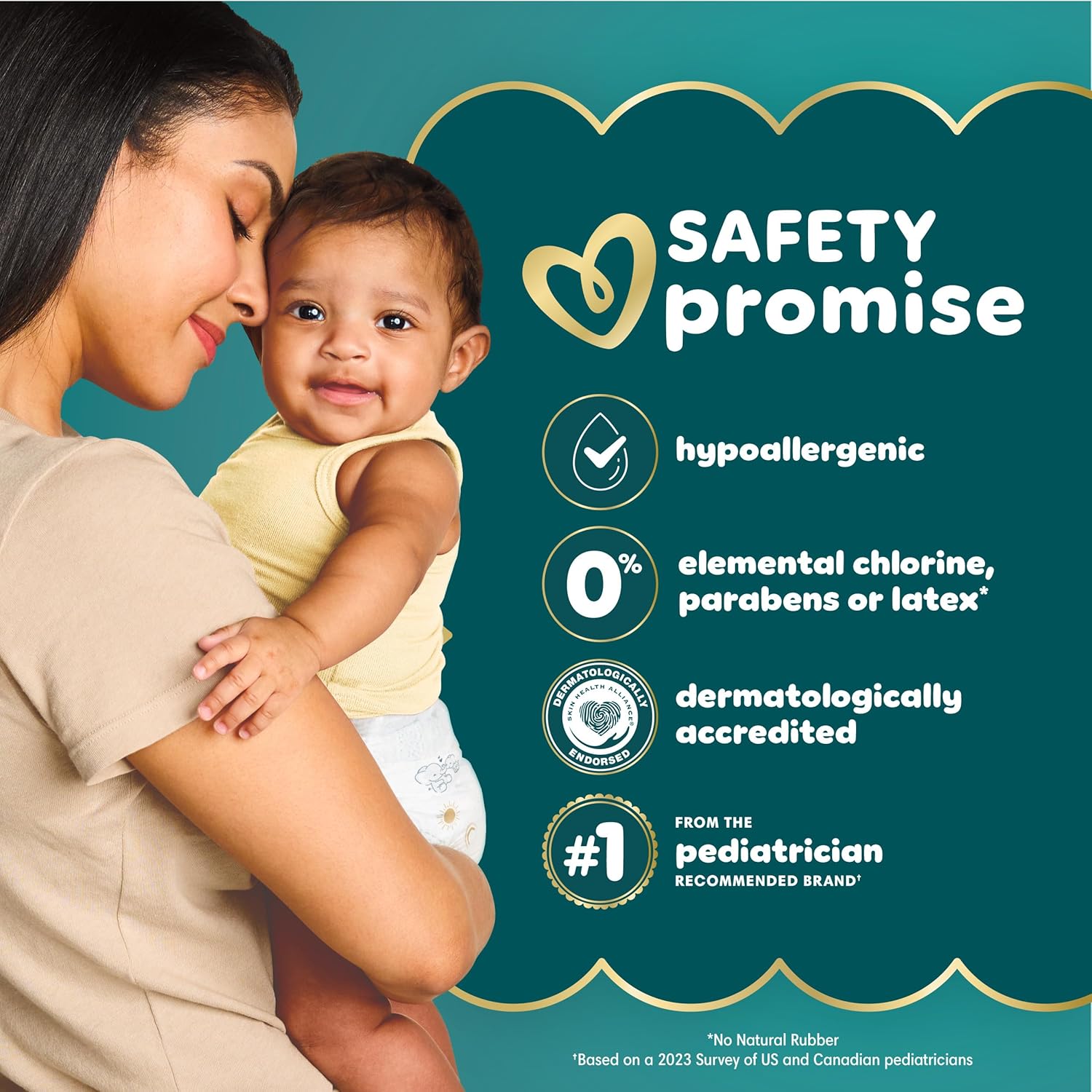 Pampers Swaddlers Diapers, absorbent, keep baby dry and comfortable, skin-safe disposable baby diapers (packaging may vary). - Image 3