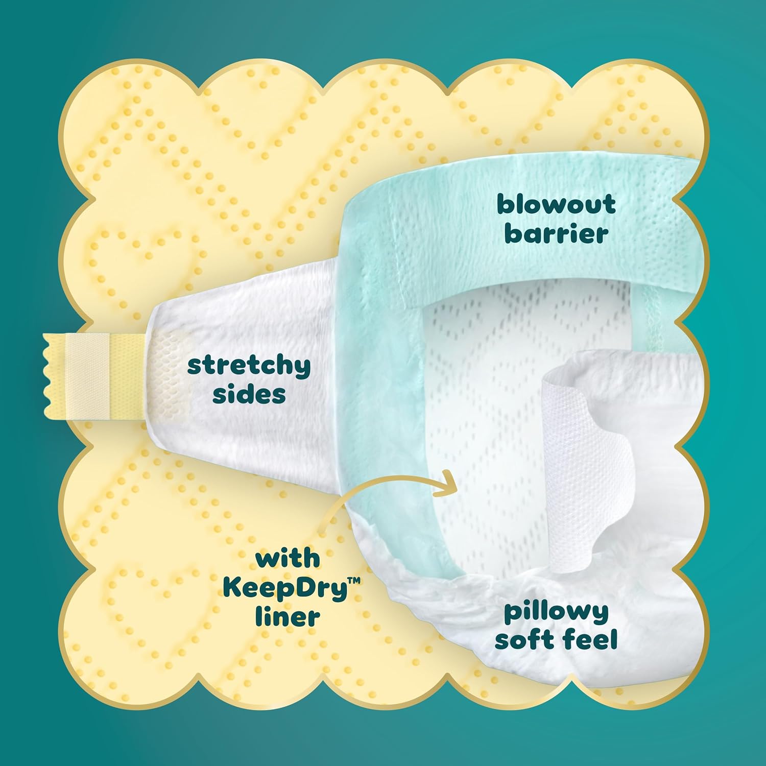 Pampers Swaddlers Diapers, absorbent, keep baby dry and comfortable, skin-safe disposable baby diapers (packaging may vary). - Image 5